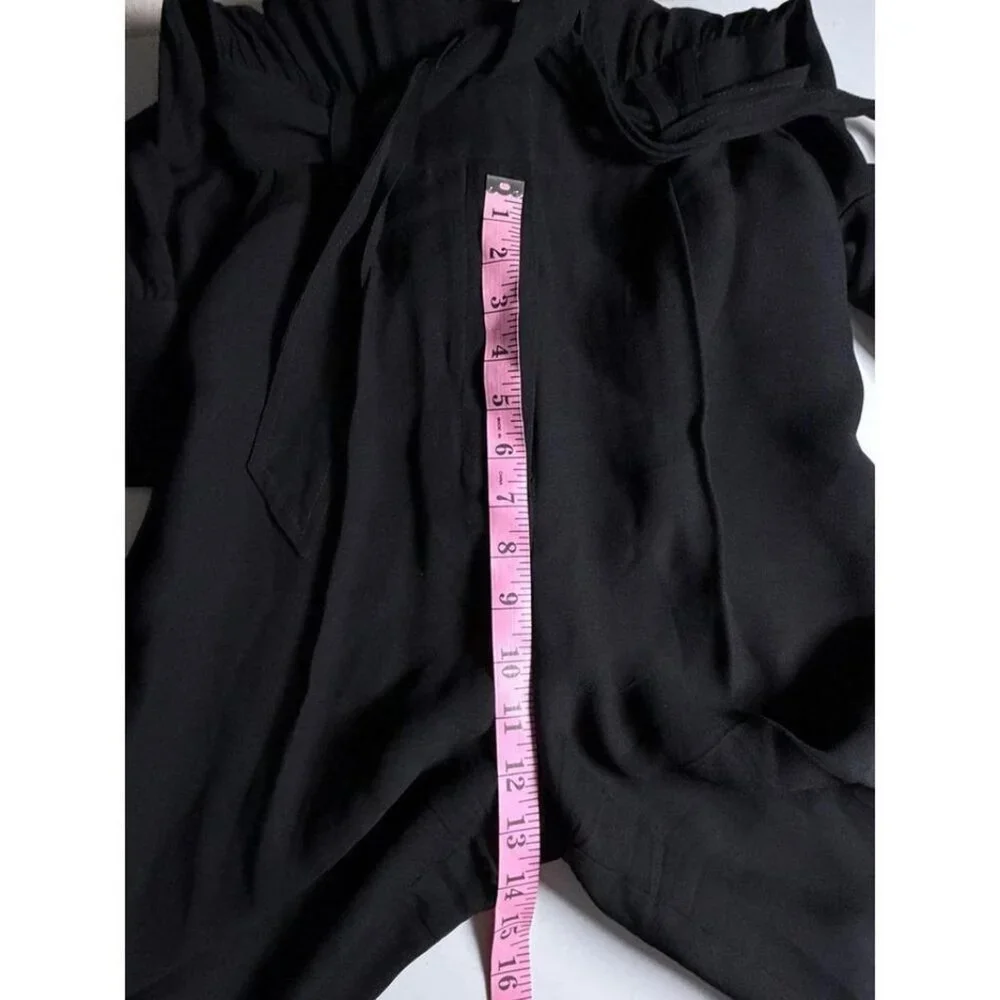 REISS Black Wide Leg Jumpsuit Belted Mock Neck Tailored Size US 2 - Picture 7 of 8